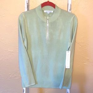 NWT Mercer Street Studio Luxelon Quarter Crystal Zip Top